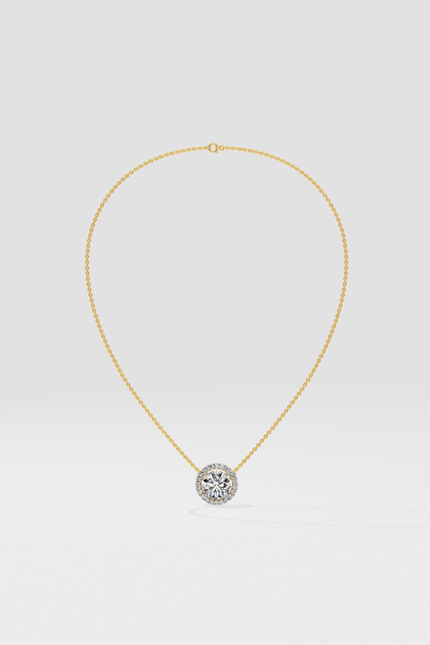 1 ct Halo Solitaire Necklace - House Of Quadri