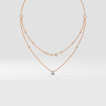 Stellar 2 Layered Arrayed Solitaire Necklace - House Of Quadri