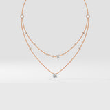 Stellar 2 Layered Arrayed Solitaire Necklace - House Of Quadri