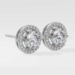 Stellar Eternal Solitaire Halo Earrings - House Of Quadri