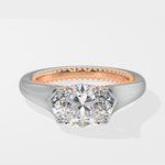 Askew Two- Tone Oval Solitaire Ring - House Of Quadri