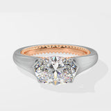 1.5 ct East-West Oval Solitaire Diamond Ring