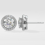 Stellar Eternal Solitaire Halo Earrings - House Of Quadri