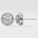 Stellar Eternal Solitaire Halo Earrings - House Of Quadri