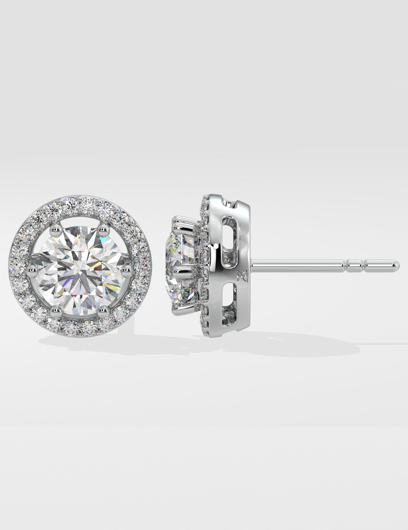 Stellar Eternal Solitaire Halo Earrings - House Of Quadri
