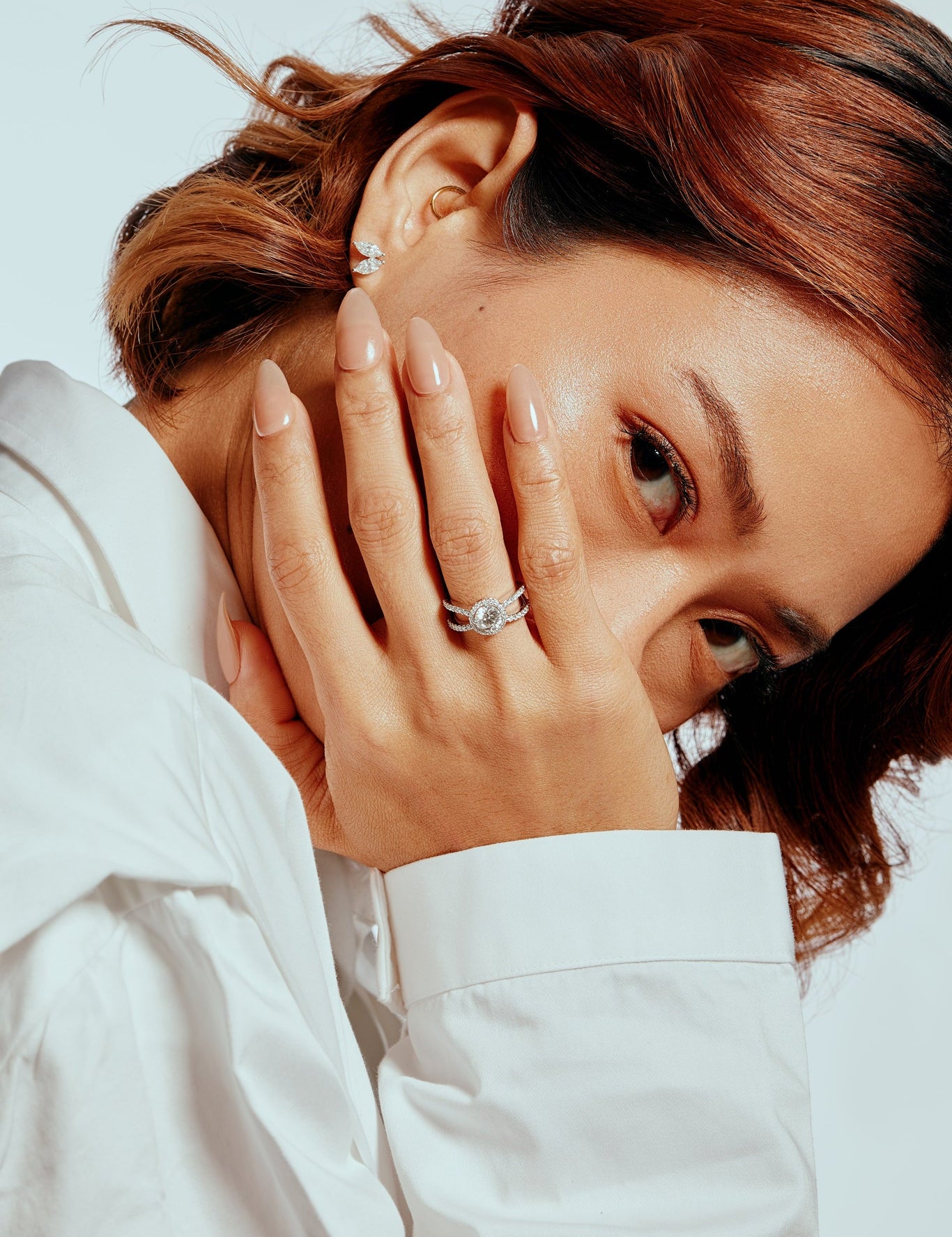 T-Shirt Crossover Solitaire Ring - House Of Quadri