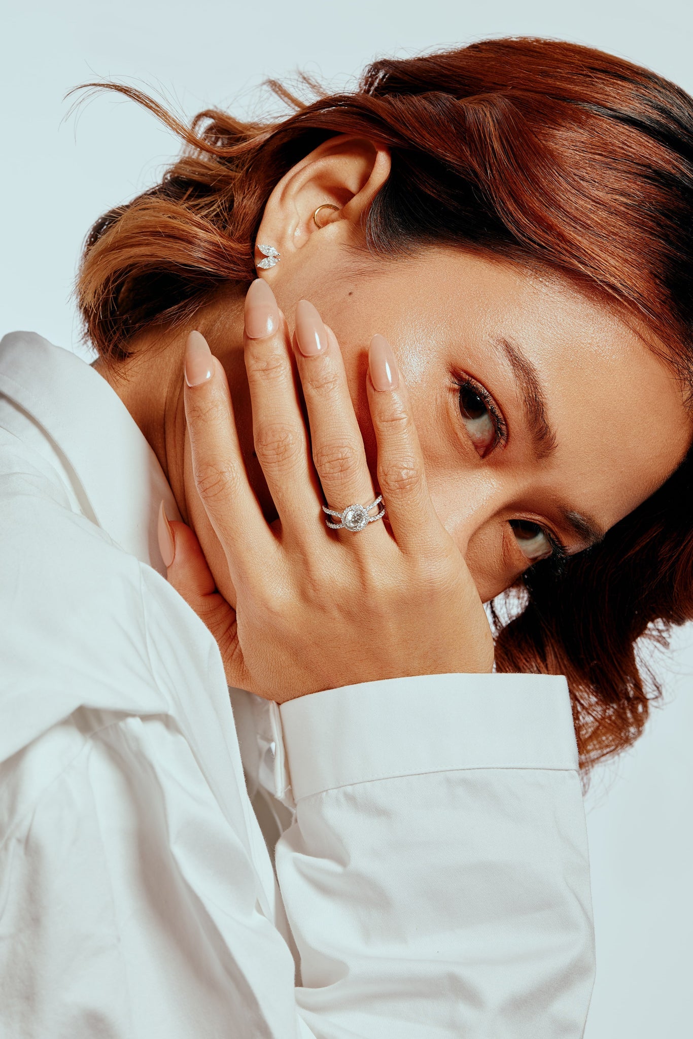 T-Shirt Crossover Solitaire Ring - House Of Quadri