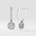 T-shirt Cushion Halo Solitaire Drop Danglers - House Of Quadri