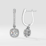 T-shirt Cushion Halo Solitaire Drop Danglers - House Of Quadri