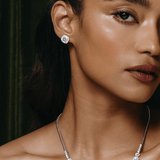 4 Ct Asscher Halo Studs