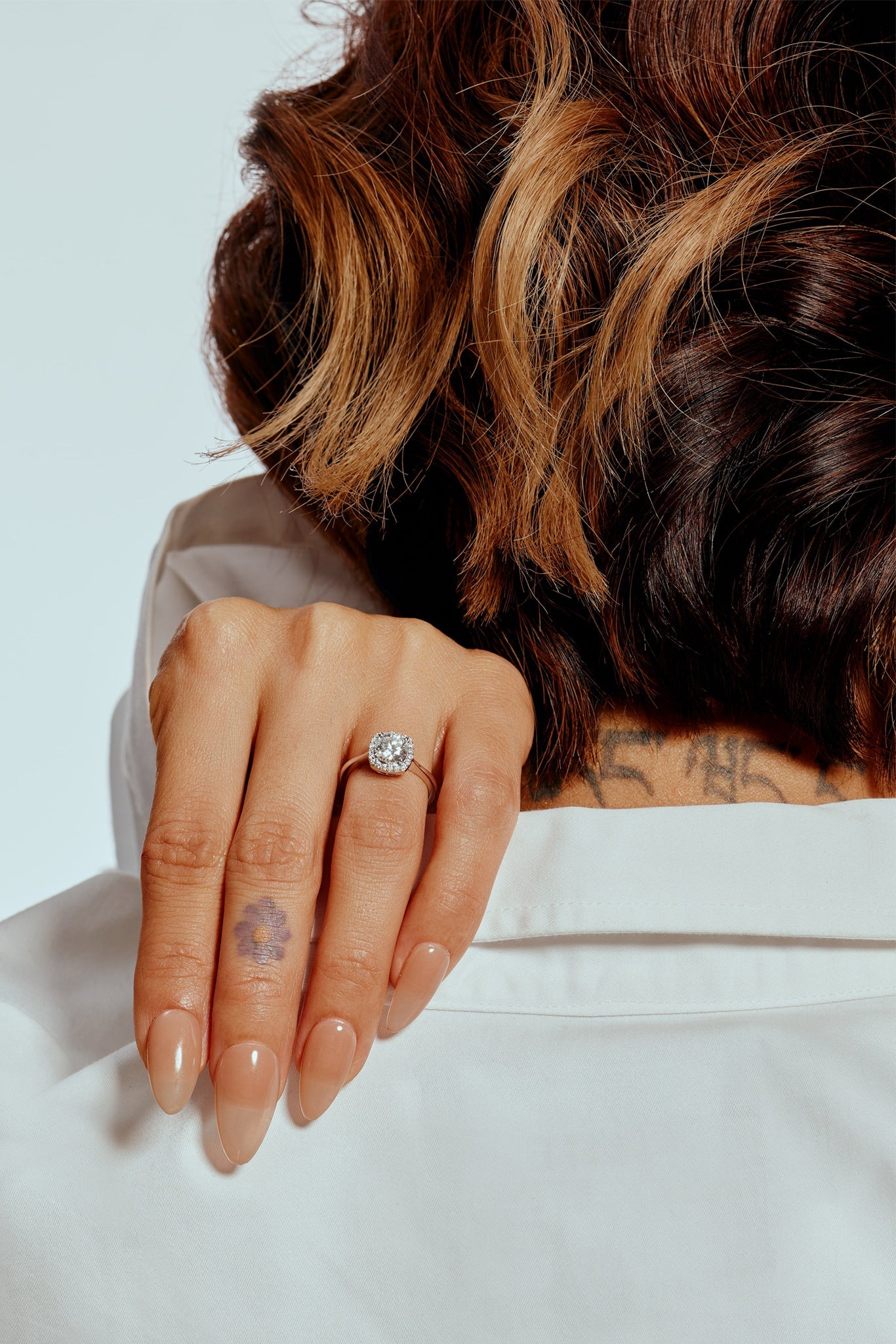 T-Shirt Cushion Halo Solitaire Ring - House Of Quadri