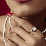 1.5 Ct Spaced Oval Diamond Ring