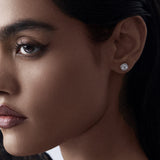 1 Ct Cushion Halo Studs