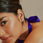 Askew Pear Solitaire Halo Earrings - House Of Quadri