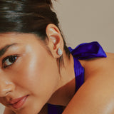 Askew Pear Solitaire Halo Earrings - House Of Quadri