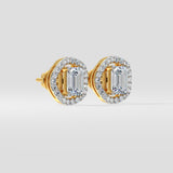 1.5 ct Solitaire Wave Halo Earrings