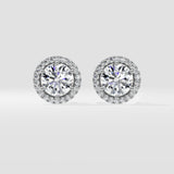2 ct Solitaire Halo Earrings