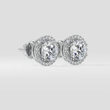 2 ct Solitaire Halo Earrings