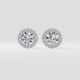 1 ct Scalloped Halo Earrings