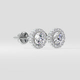 1 ct Scalloped Halo Earrings