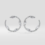Spaced Marquise Front Hoops - House of Quadri