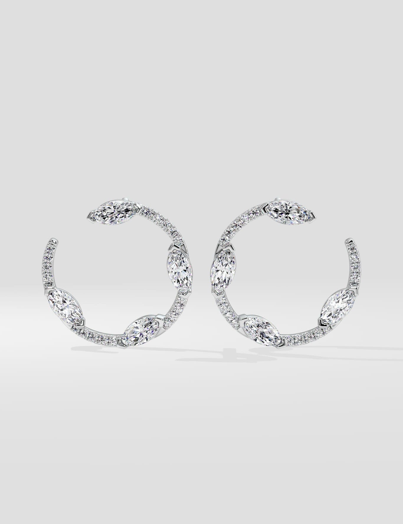 Spaced Marquise Front Hoops - House of Quadri