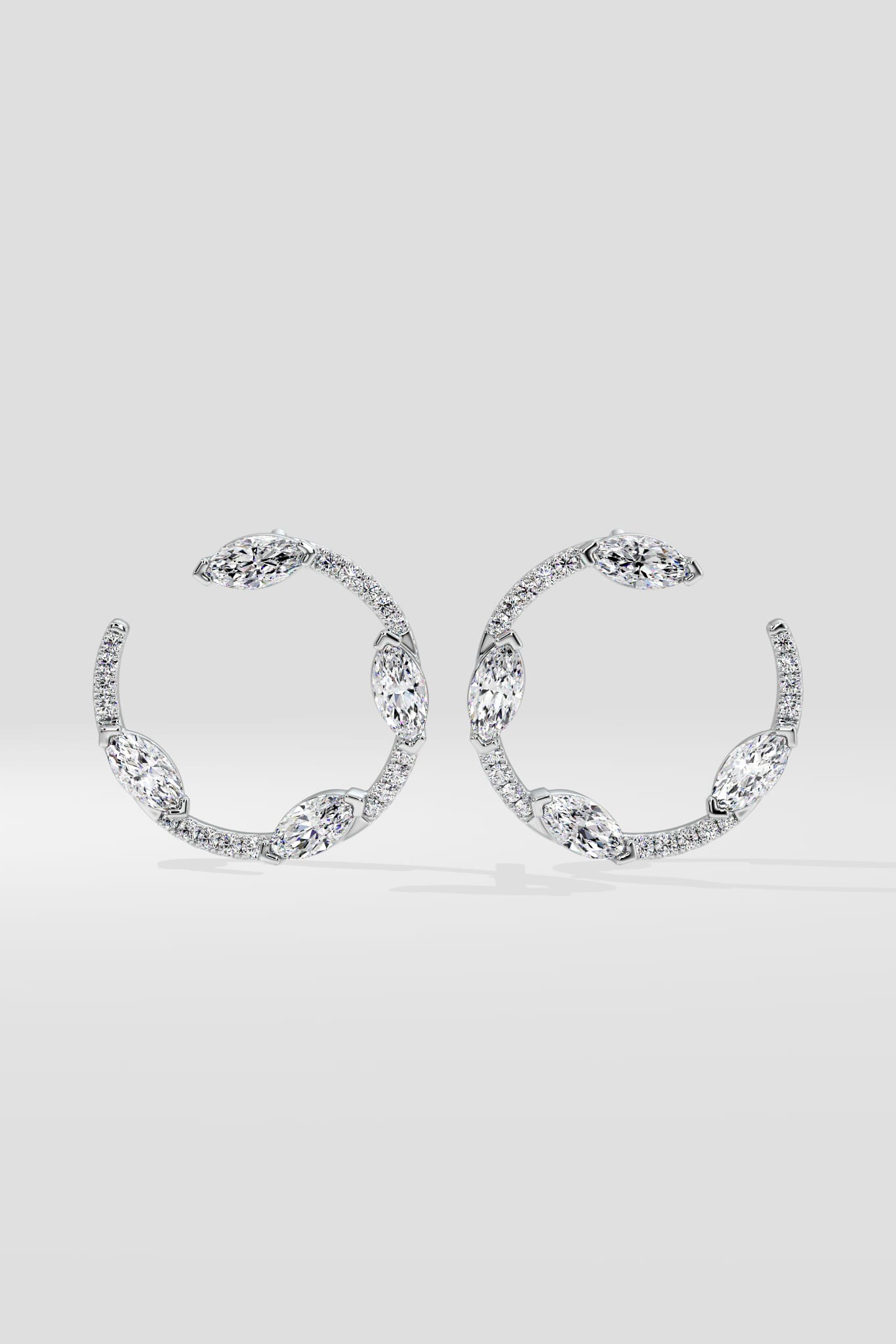 Spaced Marquise Front Hoops - House of Quadri