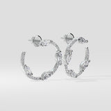 Spaced Marquise Front Hoops