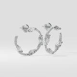 Spaced Marquise Front Hoops