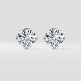 3 ct Solitaire Lotus Studs