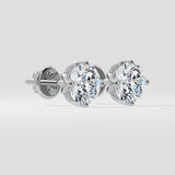 3 ct Solitaire Lotus Studs