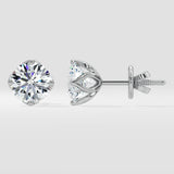 3 ct Solitaire Lotus Studs