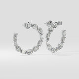 Oval Emerald Diamond Front Hoops