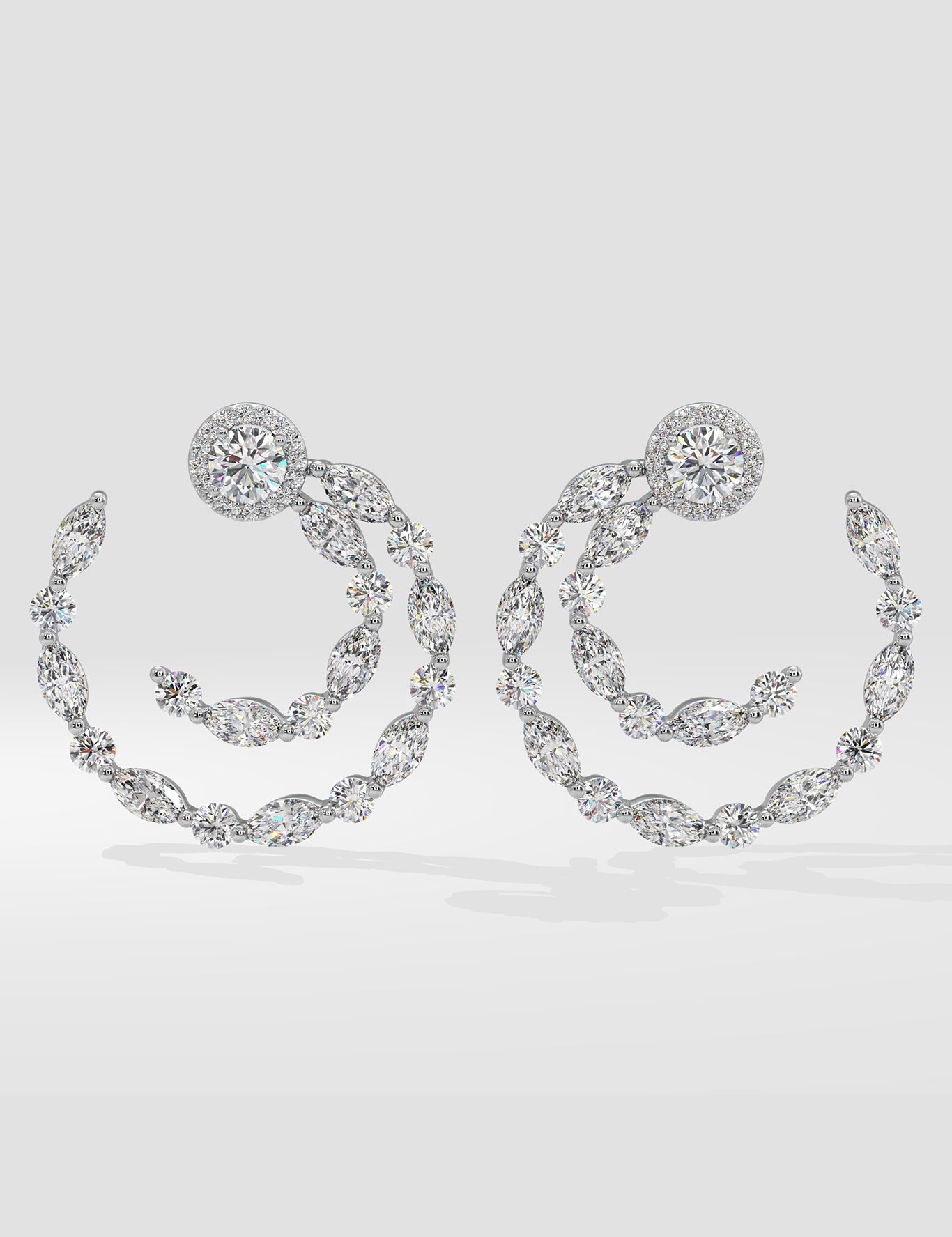 Illuminate Signature Double Row Front Hoops - House Of Quadri