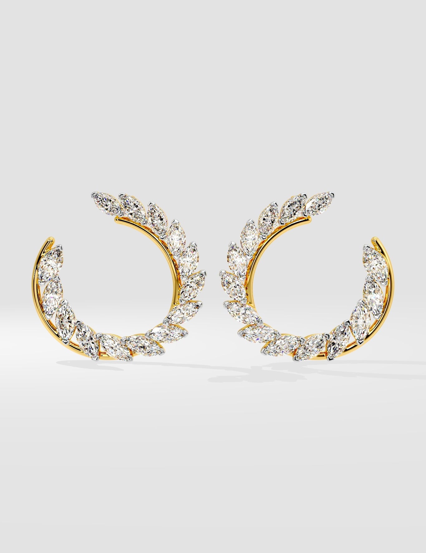 Illuminate Two-Tone Marquise Front Hoops - House Of Quadri