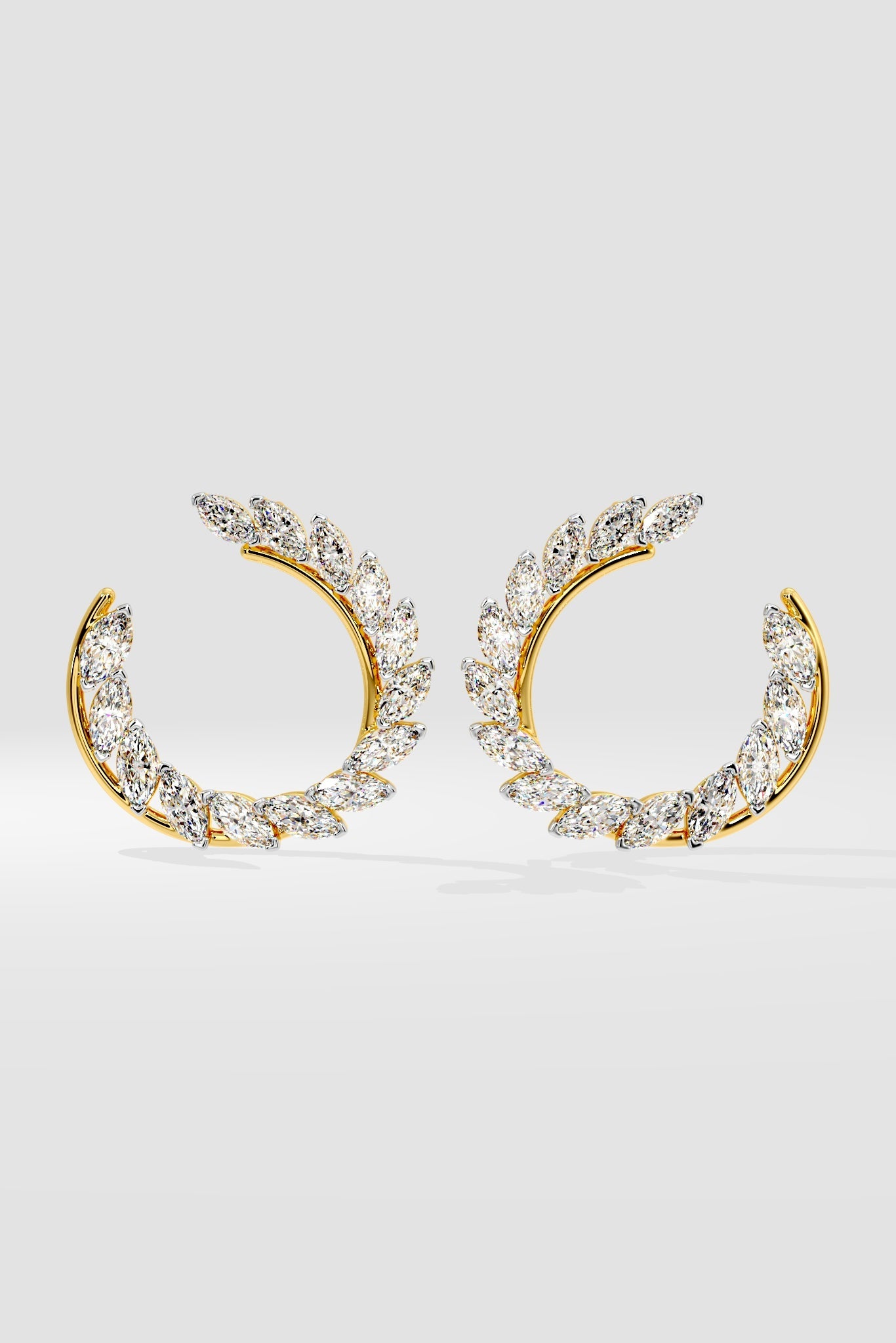 Illuminate Two-Tone Marquise Front Hoops - House Of Quadri