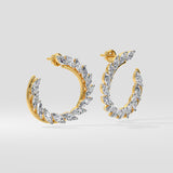 Two-Tone Marquise Front Hoops