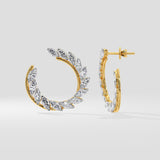 Two-Tone Marquise Front Hoops