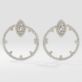 Empowered Marquise Halo Front Hoops - House Of Quadri