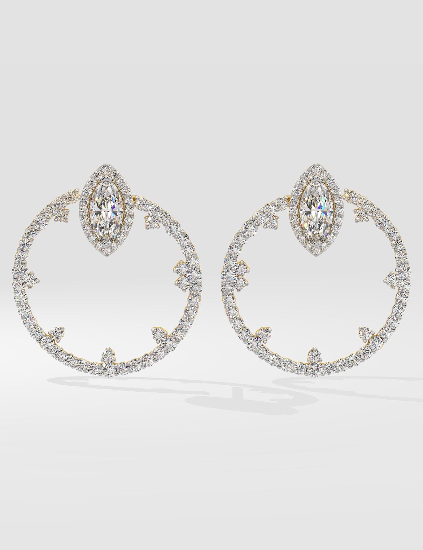 Empowered Marquise Halo Front Hoops - House Of Quadri