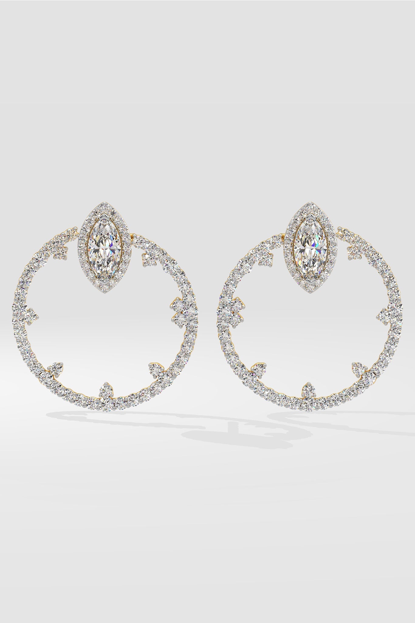 Empowered Marquise Halo Front Hoops - House Of Quadri