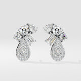 Cluster Diamond Drop Earrings