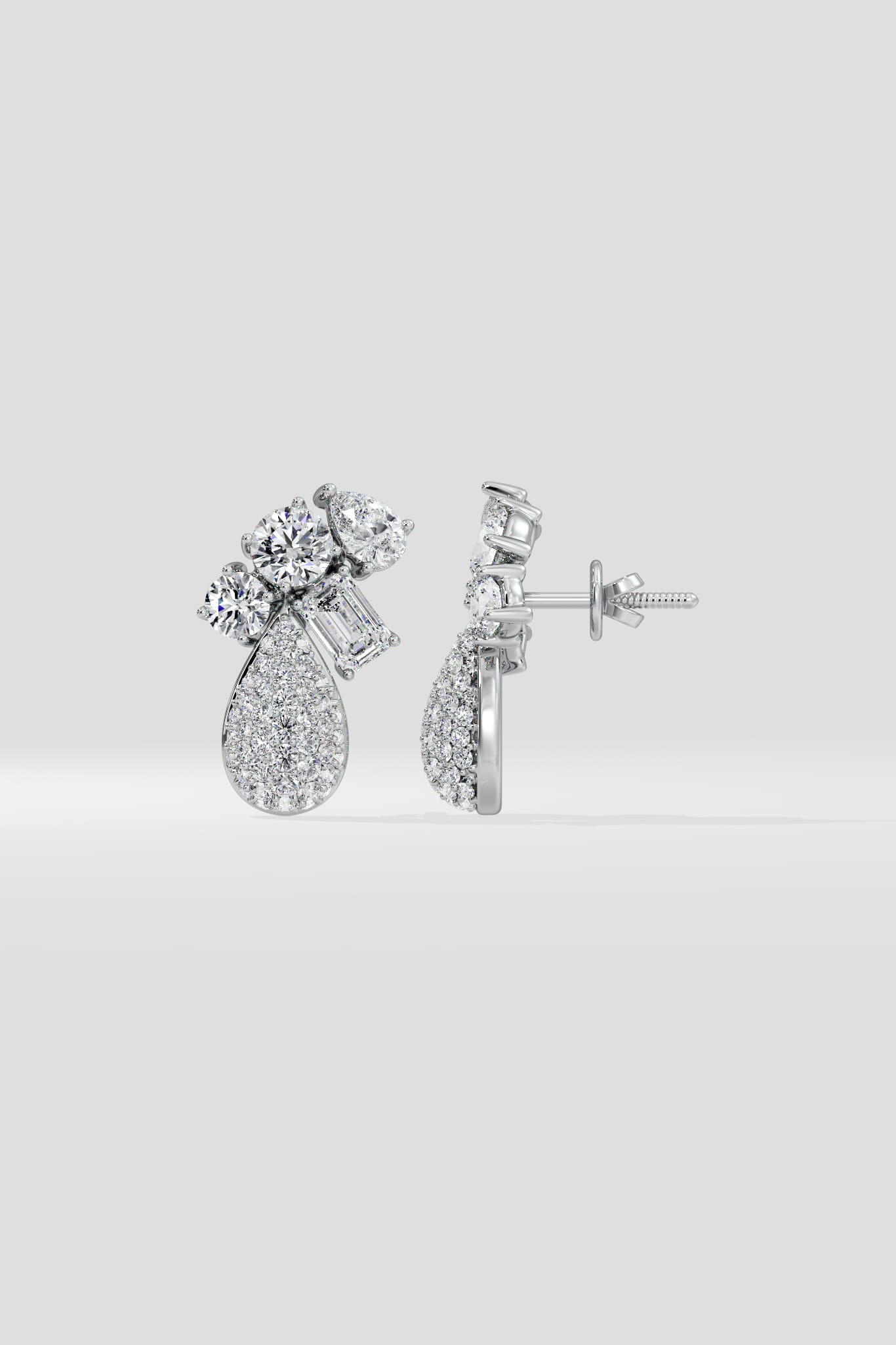 Cluster Diamond Drop Earrings - House of Quadri