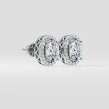 1.5 ct Oval Halo Studs