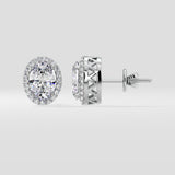 1.5 ct Oval Halo Studs