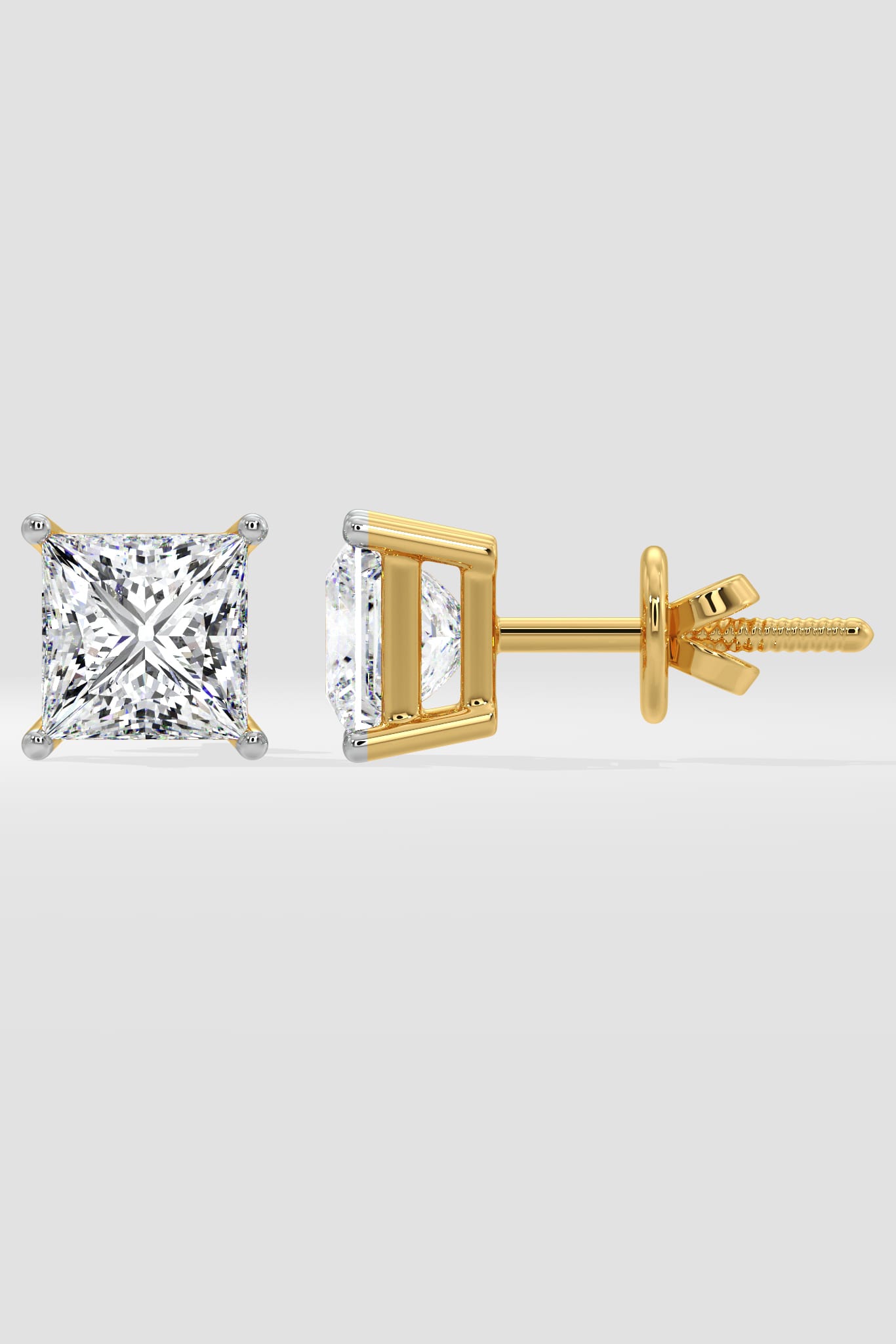 8 ct Classic Princess Studs - House of Quadri