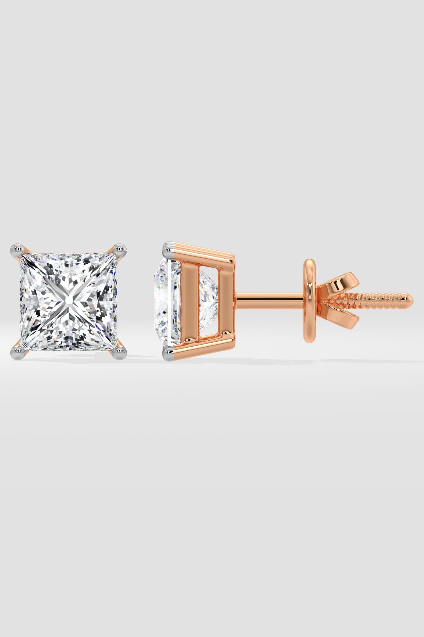8 ct Classic Princess Studs - House of Quadri