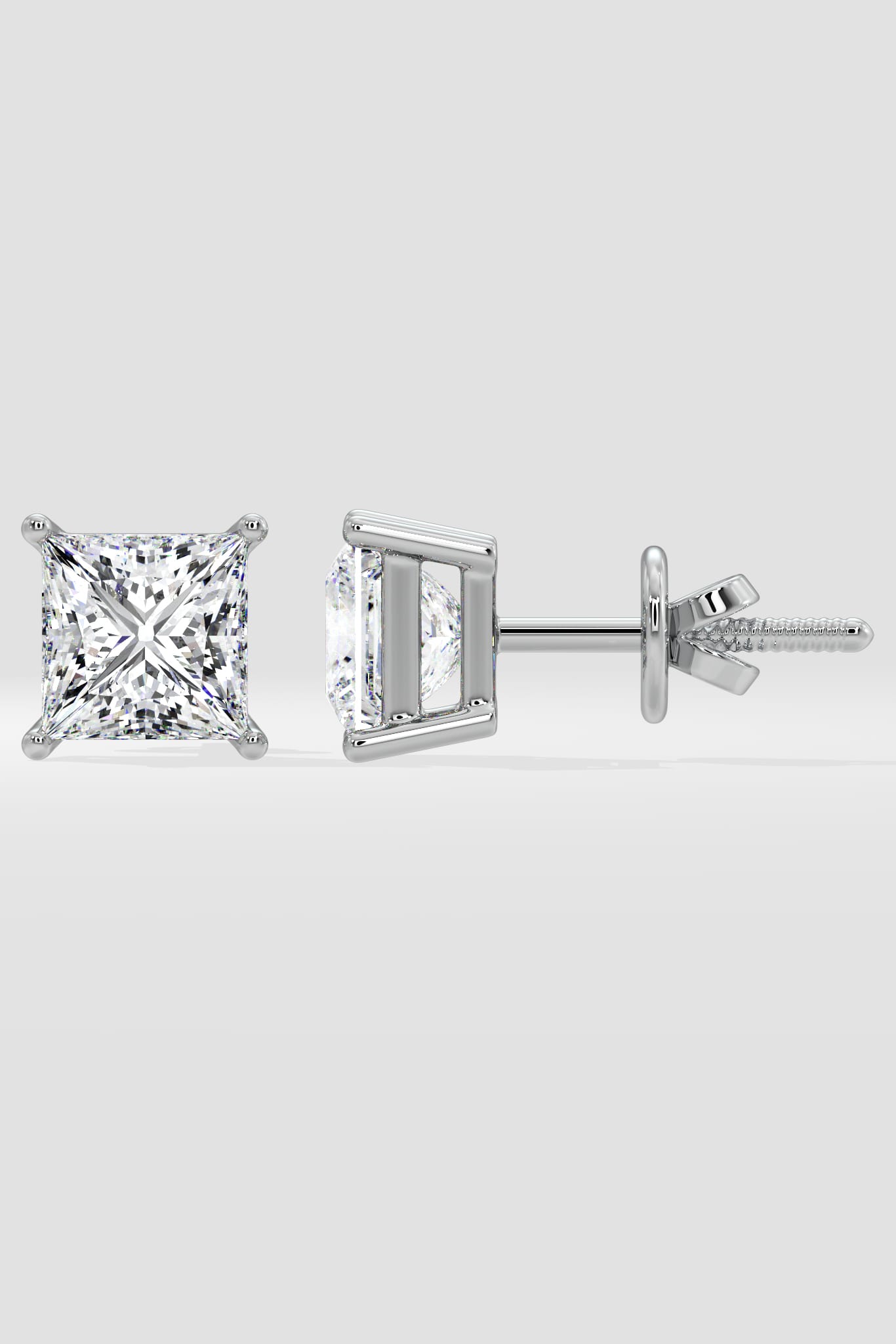 8 ct Classic Princess Studs - House of Quadri