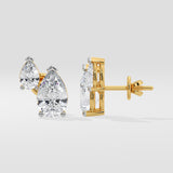 2 ct Pear Duo Studs