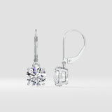 4 ct Solitaire Lever-Back Earrings - House of Quadri